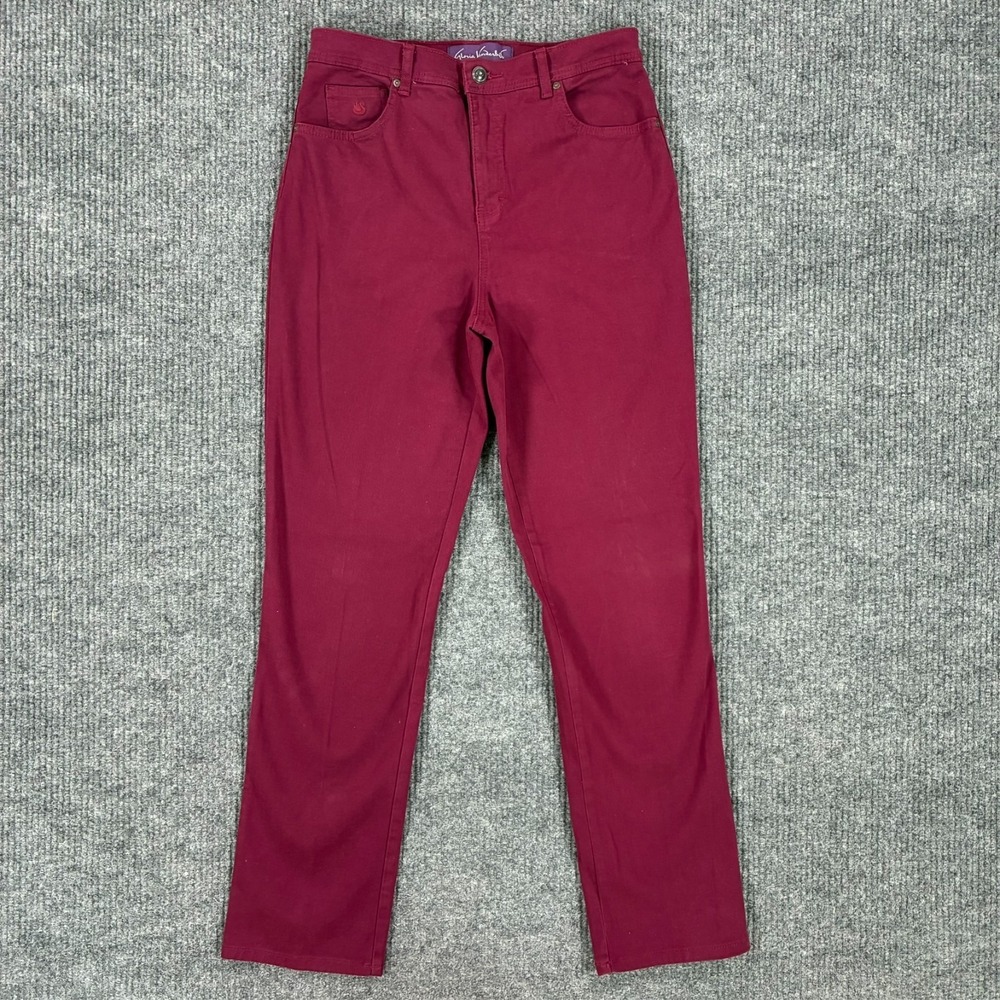 Gloria Vanderbilt Amanda Womens Jeans Size 8 Red Tapered Leg Stretch Mid Rise